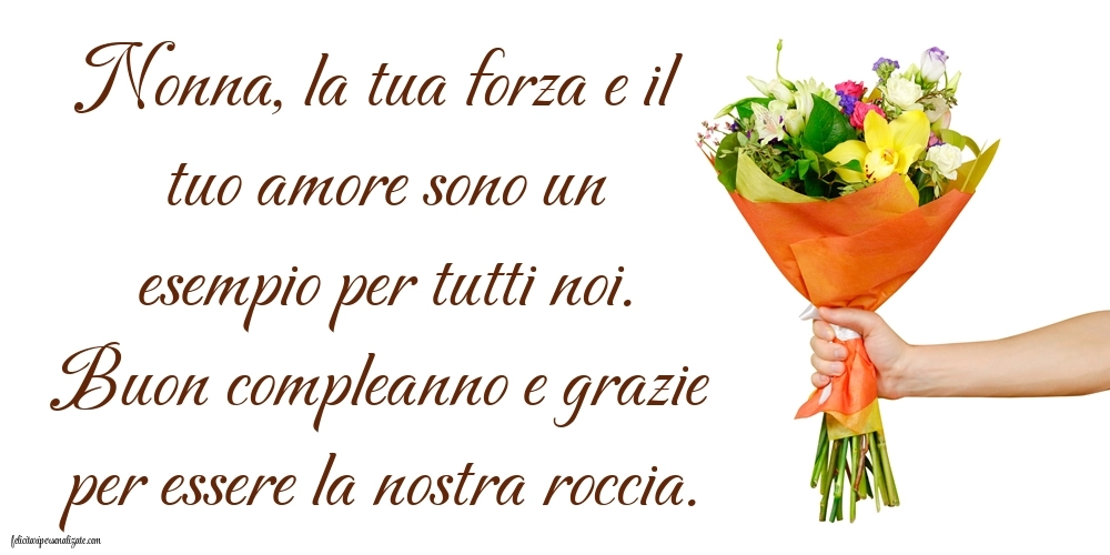 Cartoline di Buon Compleanno per Nonna: Mazzo di fiori