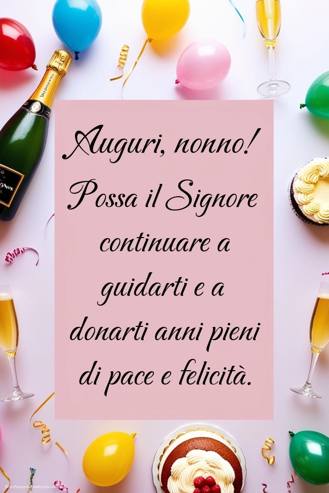 Cartoline di Buon Compleanno per Nonno: Champagne