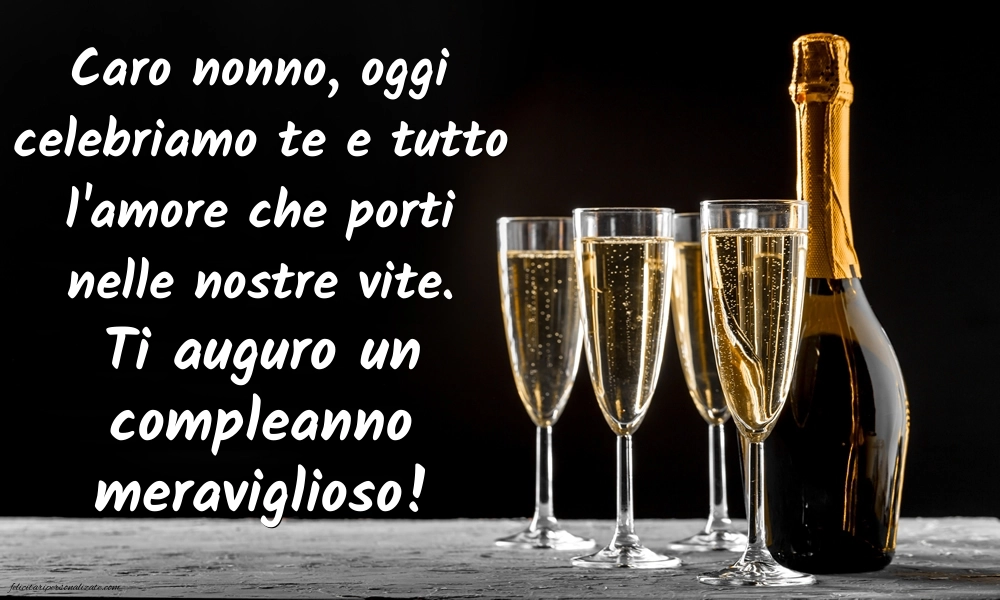 Cartoline di Buon Compleanno per Nonno: Champagne