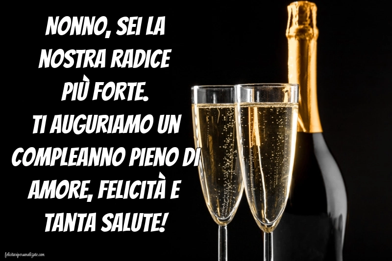 Cartoline di Buon Compleanno per Nonno: Champagne