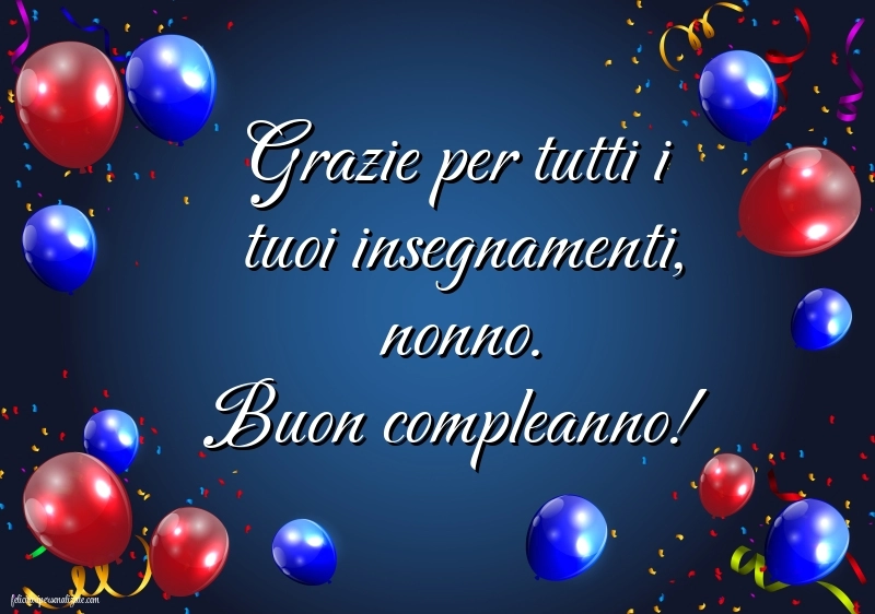 Cartoline di Buon Compleanno per Nonno: Palloncini