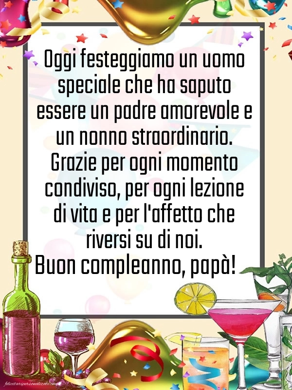 Immagini di Buon Compleanno per Papà e Nonno: Coriandoli