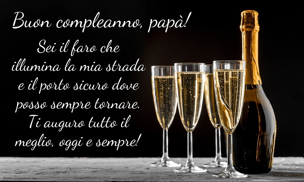 Immagini di Buon Compleanno Papà: Champagne