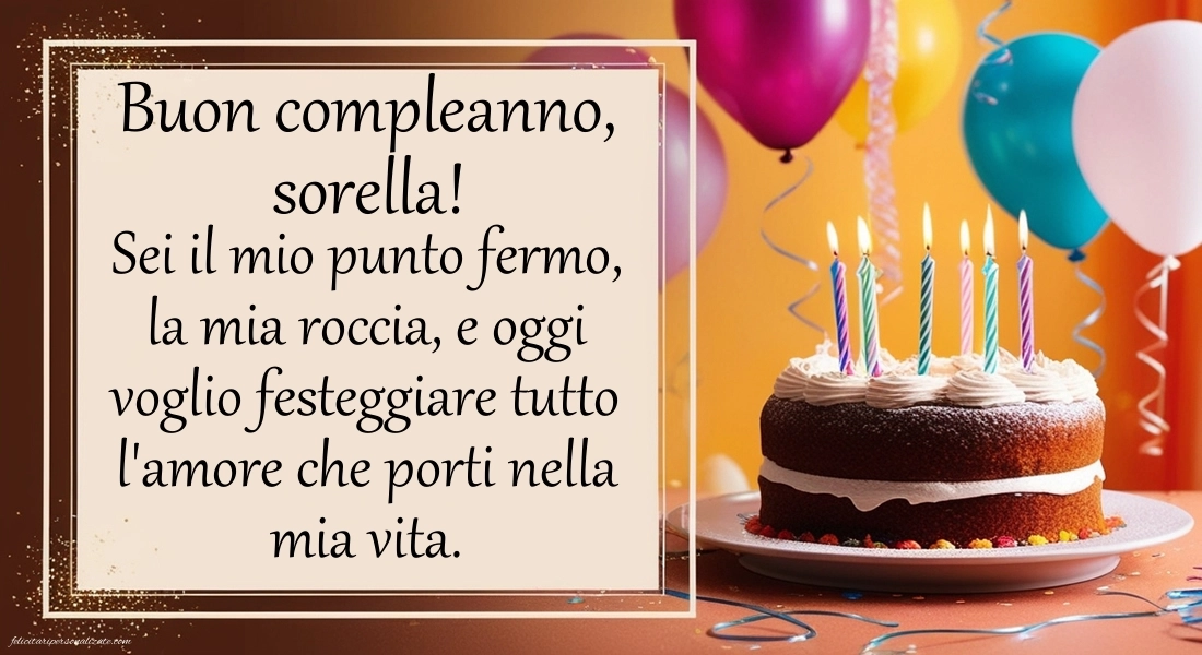 Le Più Belle Immagini di Buon Compleanno per tua Sorella: Palloncini e torta