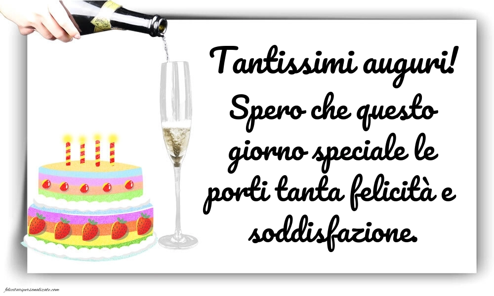 Immagini di Buon Compleanno Suocera: Champagne e torta