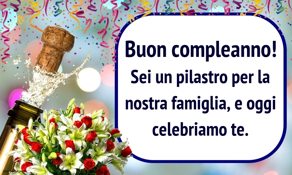 Immagini di Buon Compleanno Suocera: Champagne e fiori