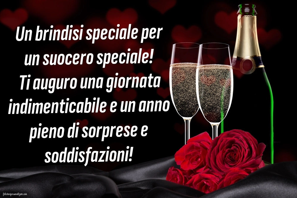 Cartoline di Buon Compleanno per Suocero: Champagne