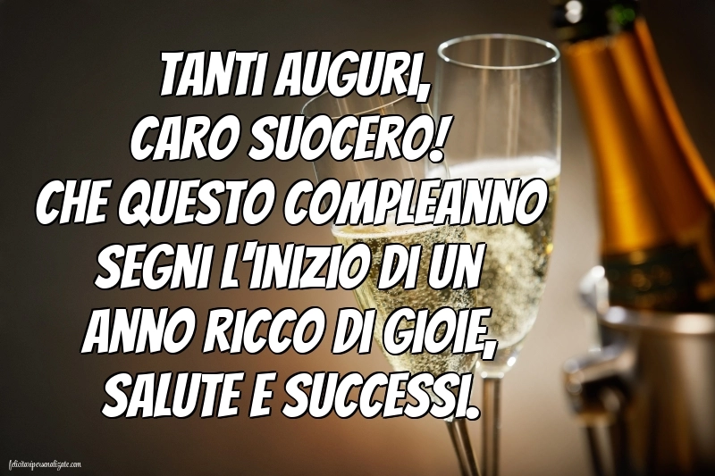 Immagini di Buon Compleanno per Suocero: Champagne