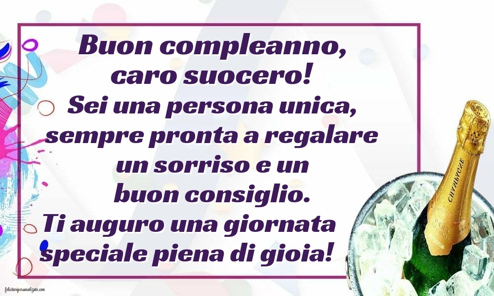 Immagini di Buon Compleanno per Suocero: Champagne