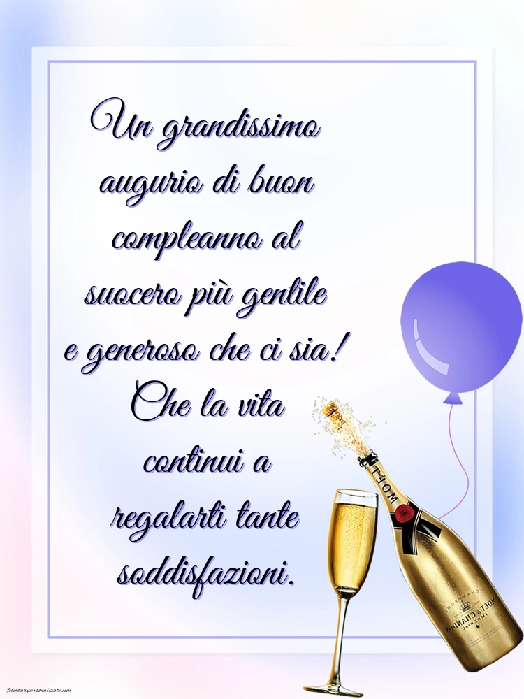 Immagini di Buon Compleanno per Suocero: Champagne