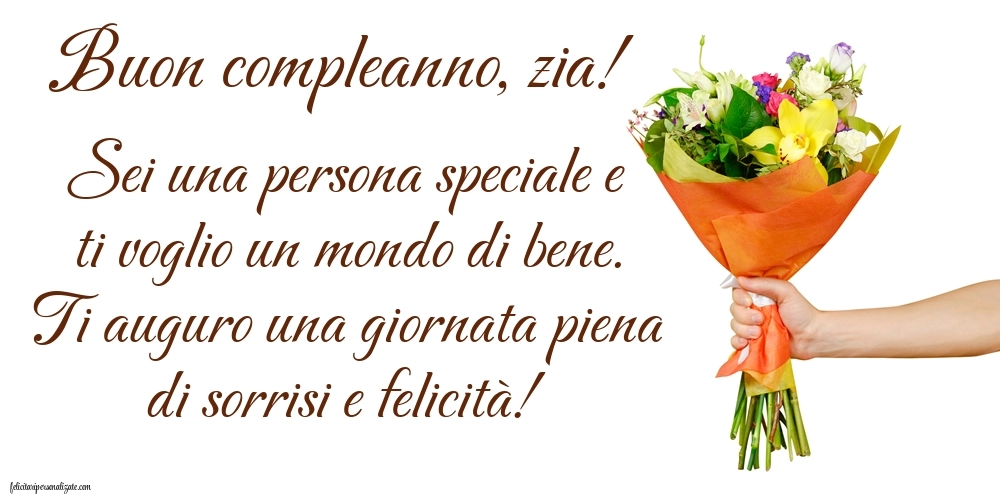 Immagini di Buon Compleanno Zia: Mazzo di fiori