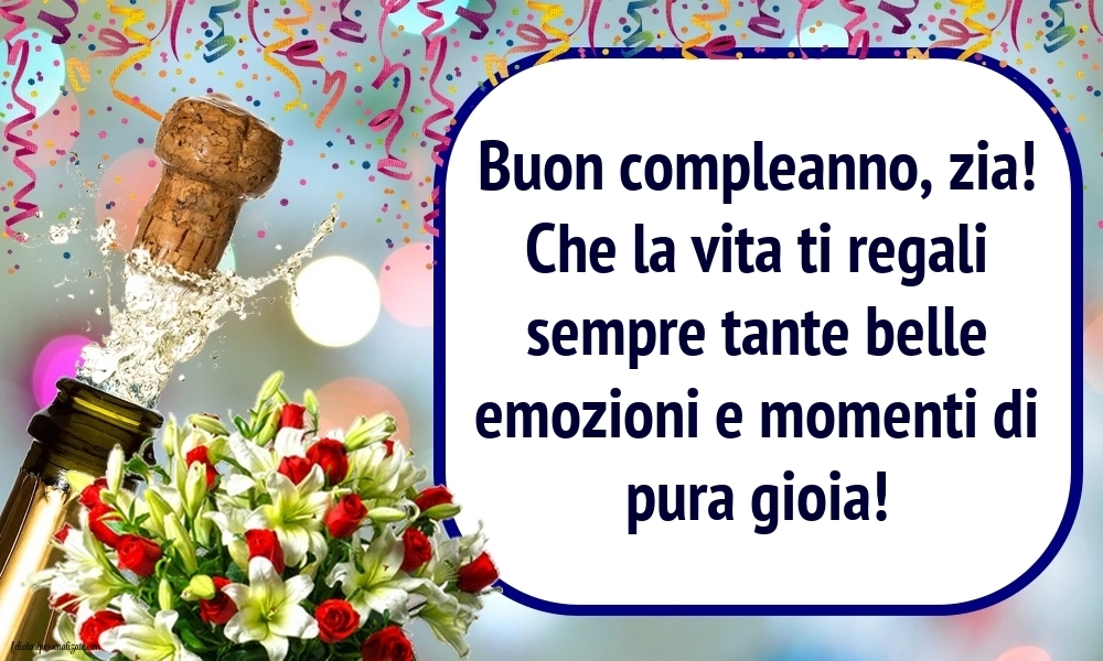 Le Più Belle Immagini di Buon Compleanno per tua Zia: Champagne e fiori