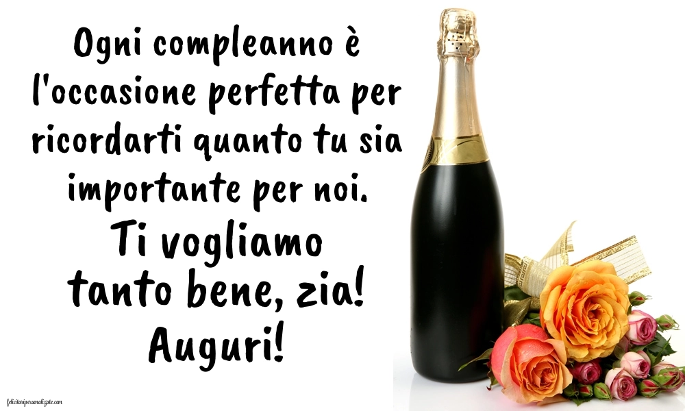 Le Più Belle Immagini di Buon Compleanno per tua Zia: Champagne e fiori