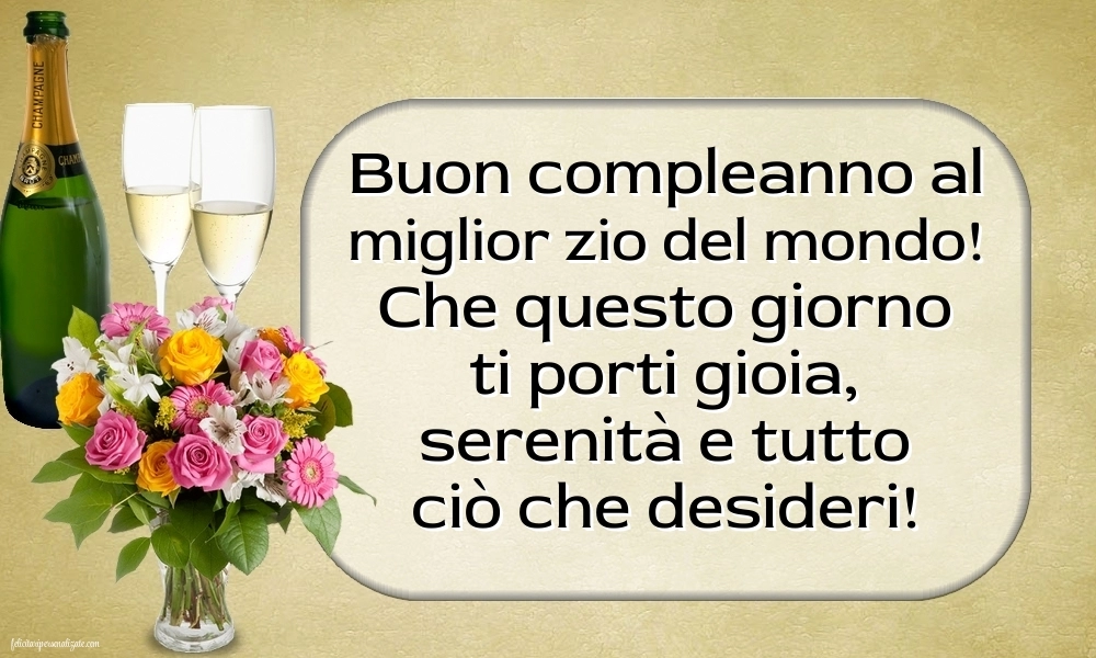 Le Più Belle Immagini di Buon Compleanno per tuo Zio: Champagne e fiori