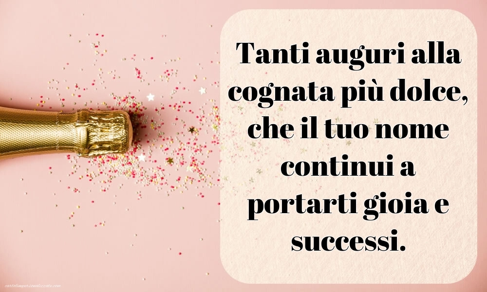 Immagini Auguri di Buon Onomastico Cognata: Champagne e coriandoli