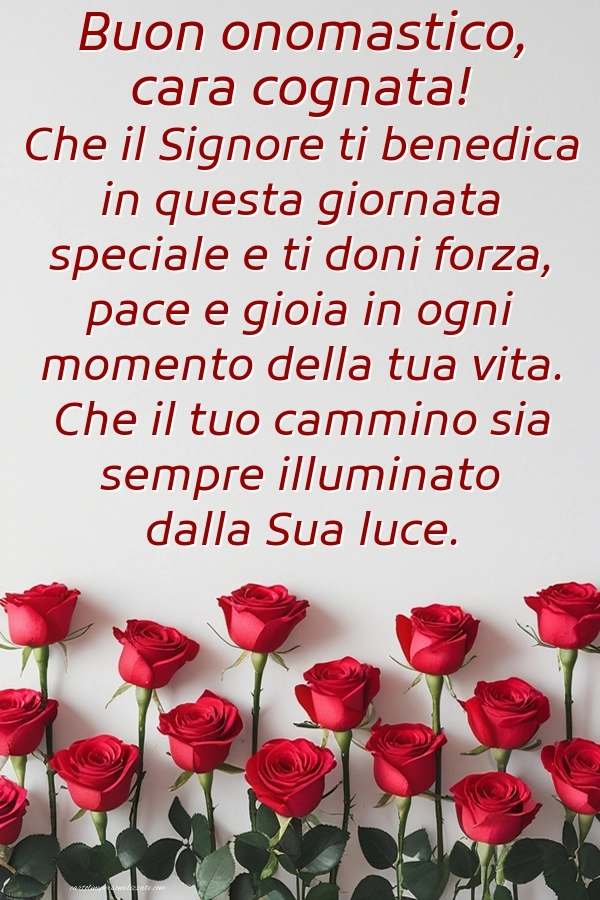 Immagini Auguri di Buon Onomastico Cognata: Rose