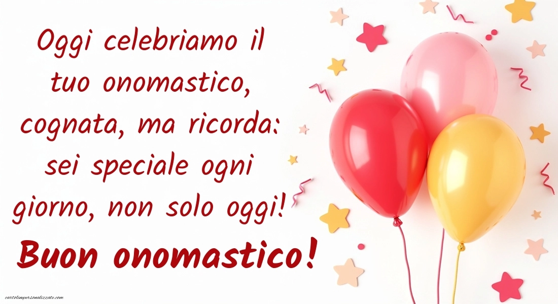 Immagini Auguri di Buon Onomastico Cognata: Palloncini