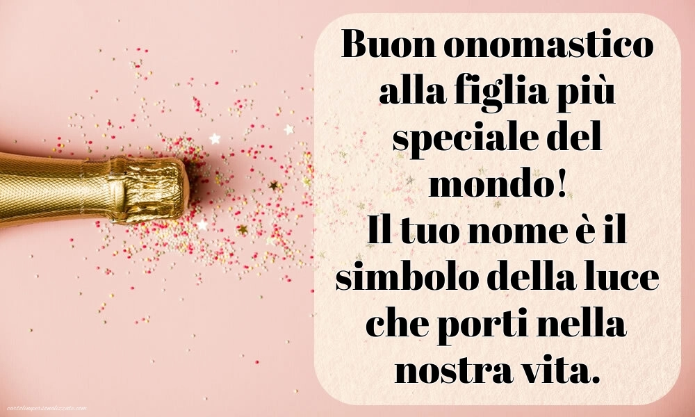 Immagini Auguri di Buon Onomastico Figlia: Champagne e coriandoli