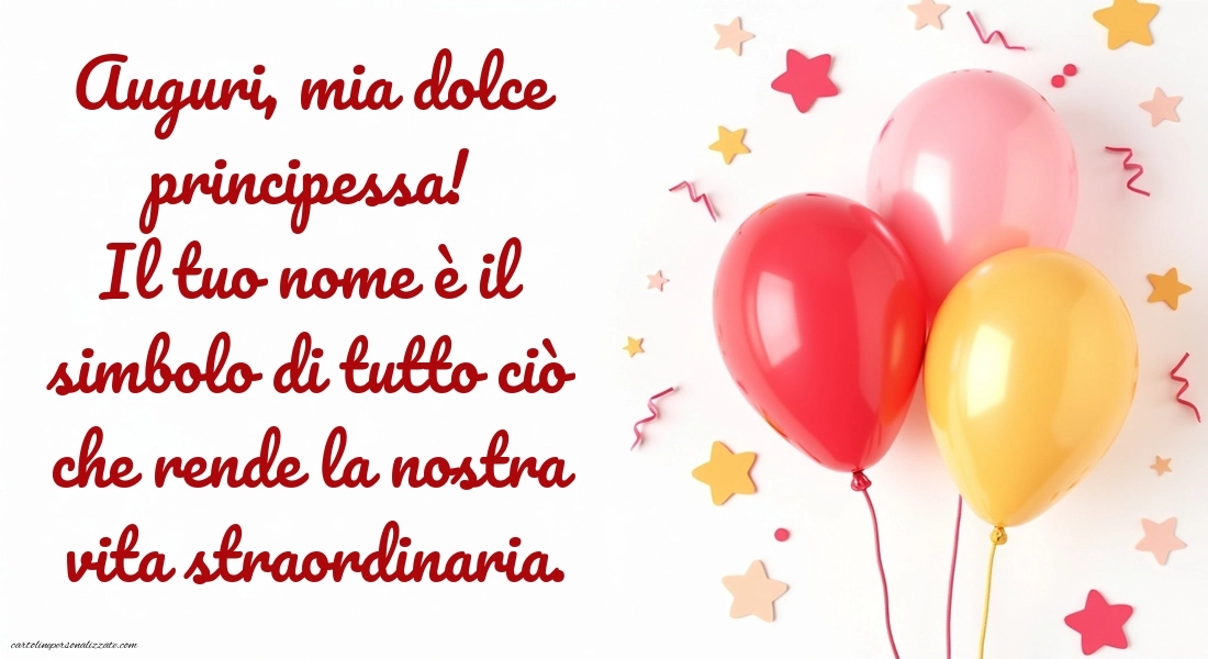 Immagini Auguri di Buon Onomastico Figlia: Palloncini