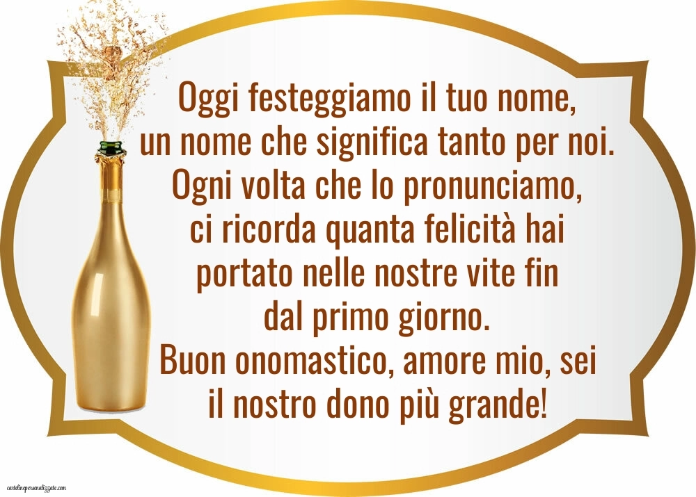 Immagini Auguri di Buon Onomastico Figlio: Champagne