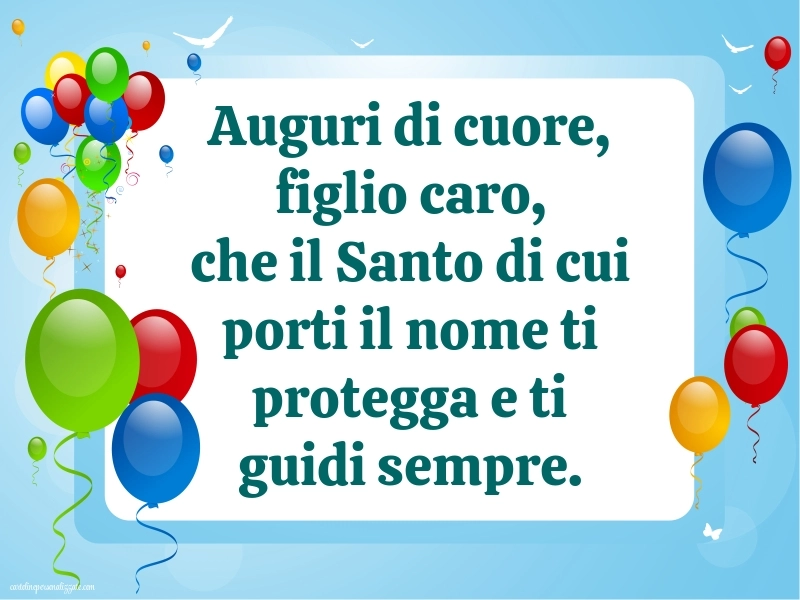 Immagini Auguri di Buon Onomastico Figlio: Palloncini