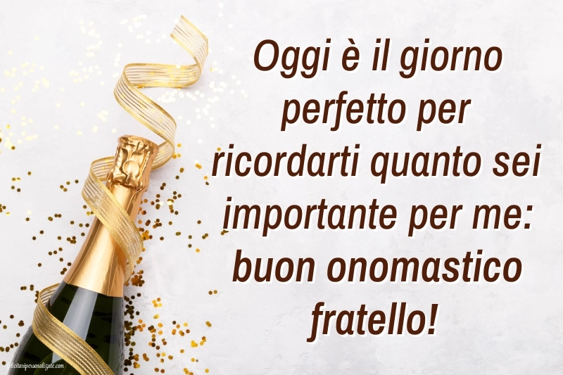 Immagini Auguri di Buon Onomastico Fratello: Champagne
