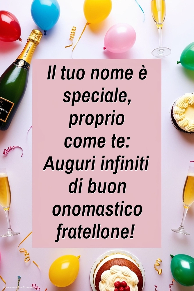 Immagini Auguri di Buon Onomastico Fratello: Champagne
