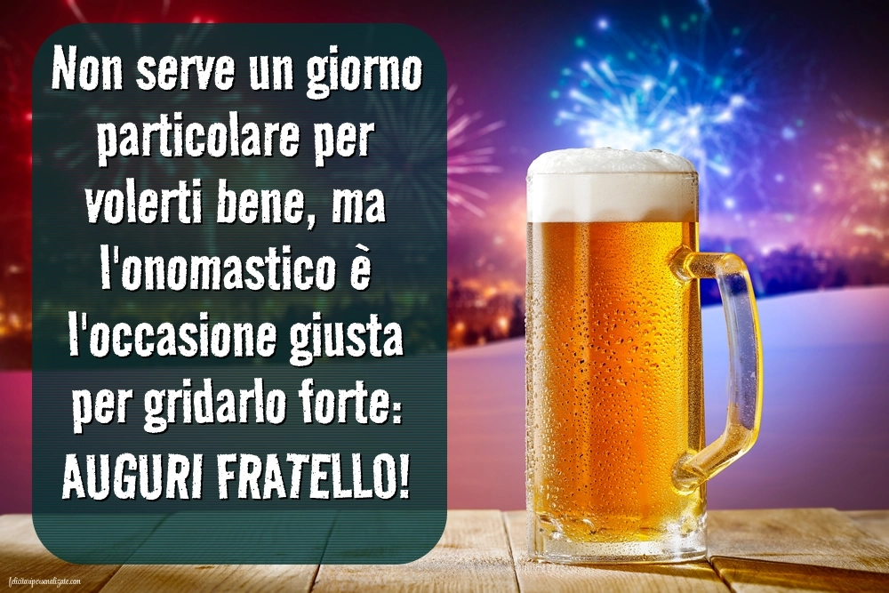 Immagini Auguri di Buon Onomastico Fratello: Champagne