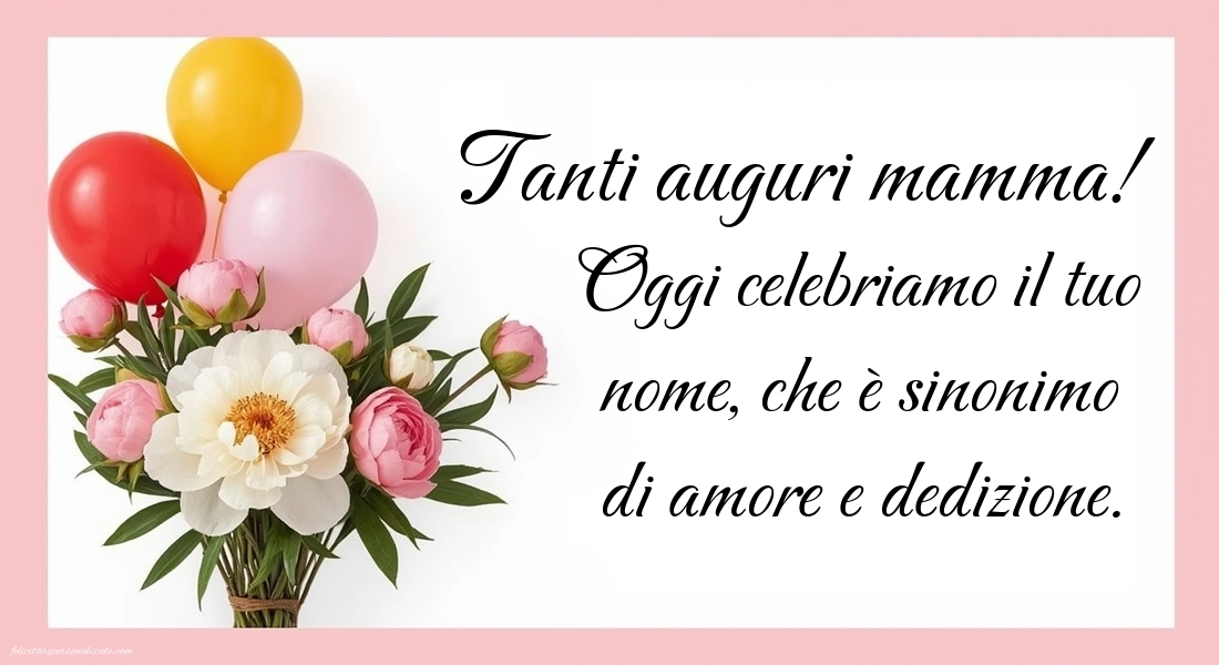 Immagini Auguri di Buon Onomastico Mamma: Fiori di peonia