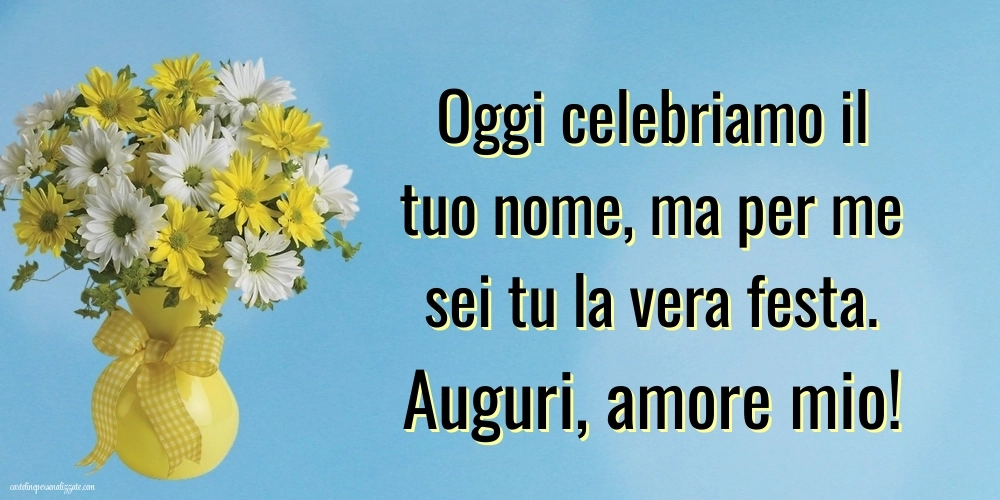 Immagini con frasi di buon onomastico MOGLIE: Fiori