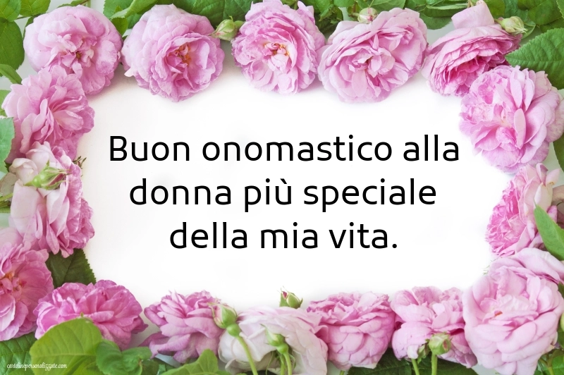 Immagini con frasi di buon onomastico MOGLIE: Fiori