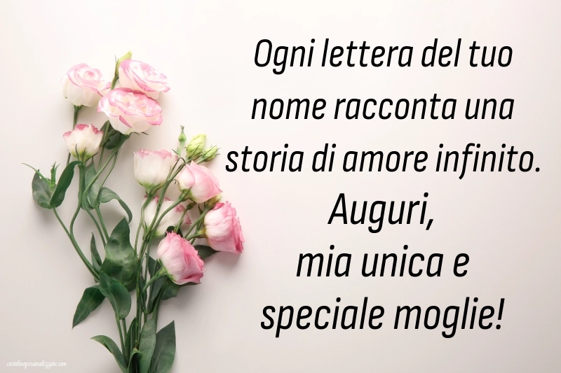 Immagini Auguri di Buon Onomastico Moglie: Fiori