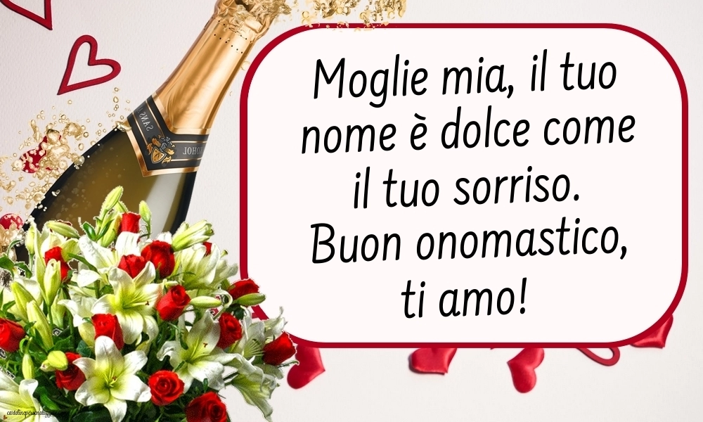 Immagini Auguri di Buon Onomastico Moglie: Fiori