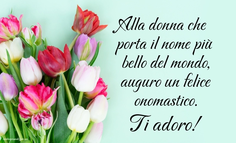 Immagini Auguri di Buon Onomastico Moglie: Tulipani