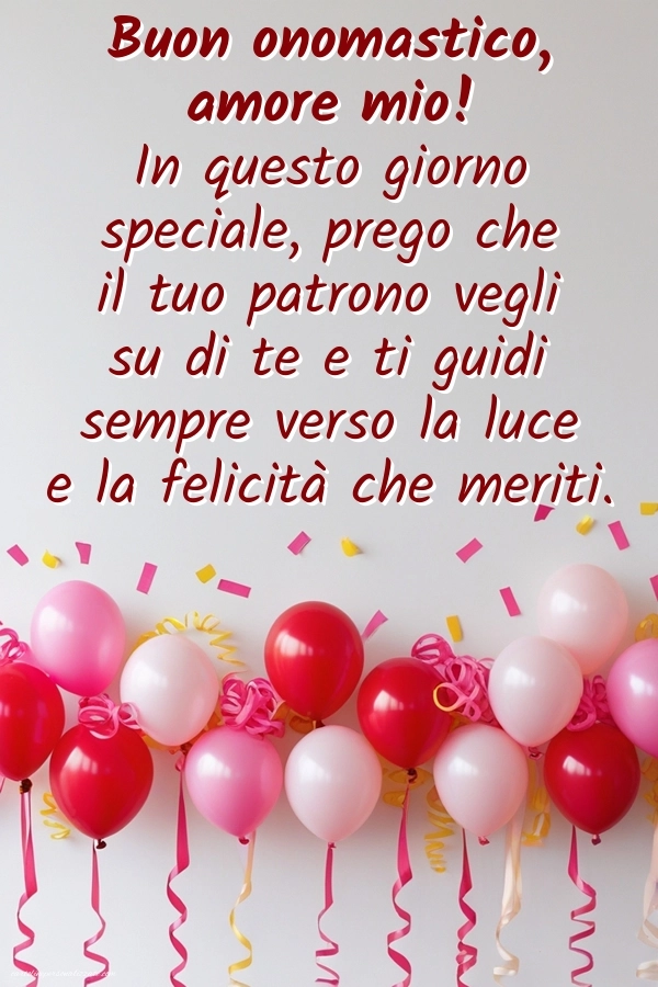 Immagini con frasi di buon onomastico MOGLIE: Palloncini