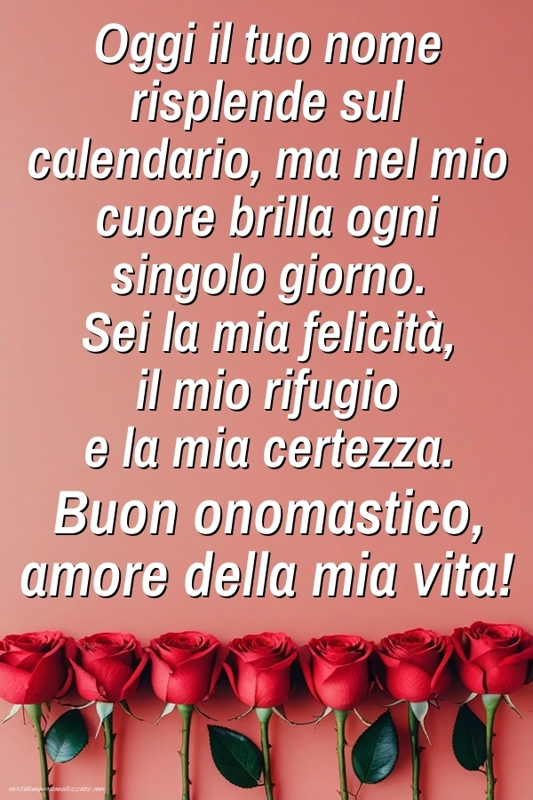 Immagini Auguri di Buon Onomastico Moglie: Rose