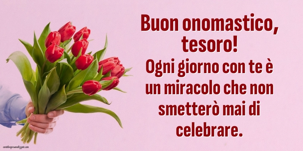 Immagini con frasi di buon onomastico MOGLIE: Fiori