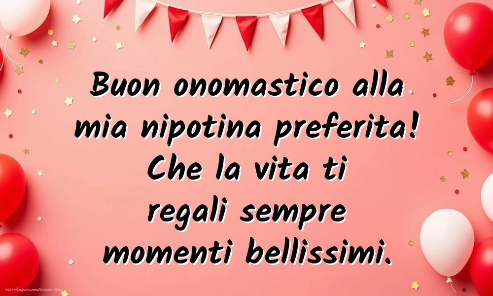 Immagini Auguri di Buon Onomastico Nipote femmina: Palloncini
