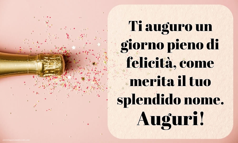 Immagini Auguri di Buon Onomastico Nipote femmina: Champagne e coriandoli