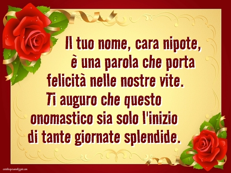Immagini Auguri di Buon Onomastico Nipote femmina: Fiori