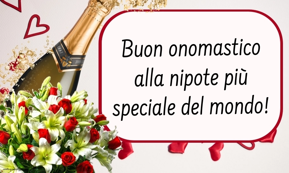 Immagini Auguri di Buon Onomastico Nipote femmina: Fiori
