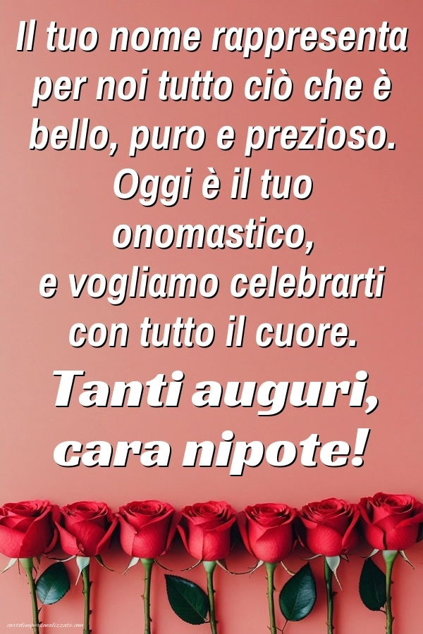 Immagini Auguri di Buon Onomastico Nipote femmina: Rose