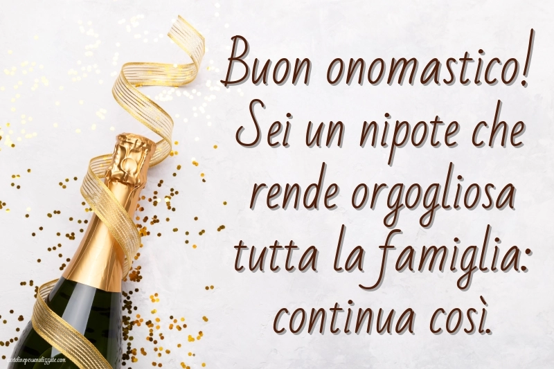 Immagini Auguri di Buon Onomastico Nipote Maschio: Champagne
