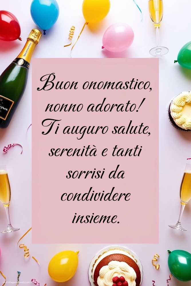 Immagini Auguri di Buon Onomastico Nonno: Champagne