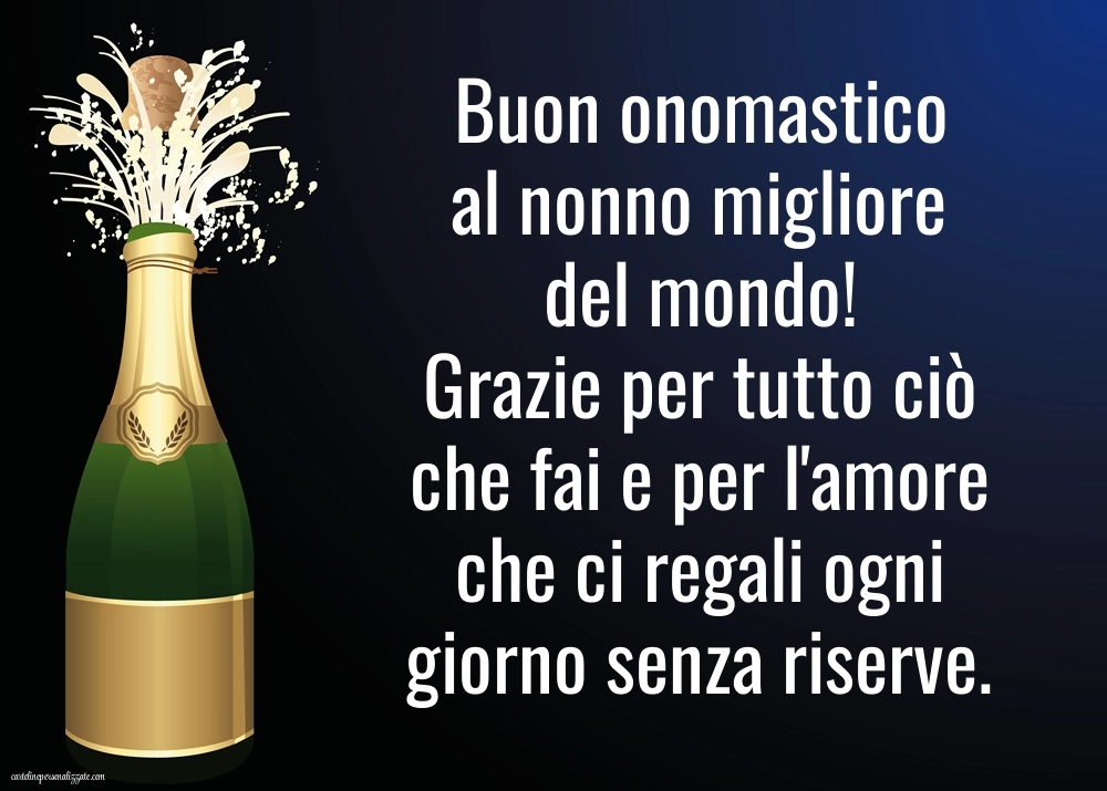 Immagini Auguri di Buon Onomastico Nonno: Champagne