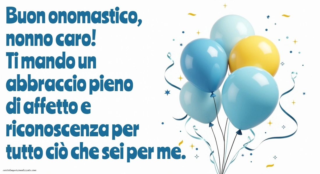 Immagini Auguri di Buon Onomastico Nonno: Palloncini