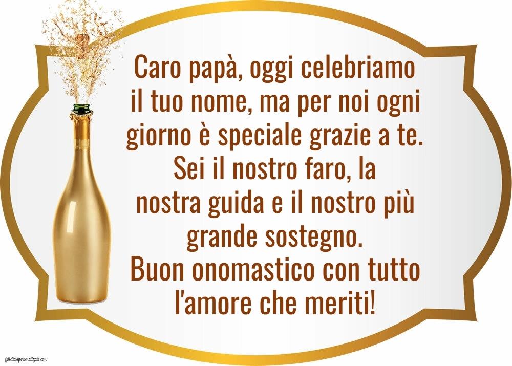 Immagini Auguri di Buon Onomastico Papà: Champagne