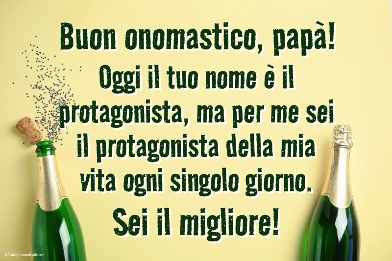 Immagini Auguri di Buon Onomastico Papà: Champagne e coriandoli