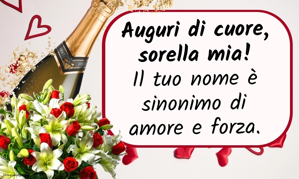 Immagini Auguri di Buon Onomastico Sorella: Fiori