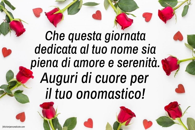 Immagini di Auguri di Buon Onomastico: Rose